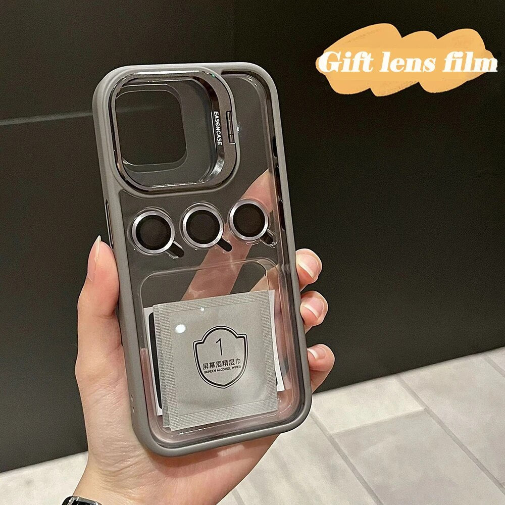 Lens Film case with Mirror Protection Holder for iPhone 15 Series