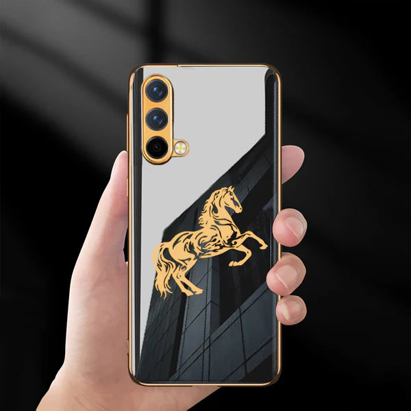 Gold Edge Design With logo Case For Oneplus Nord CE