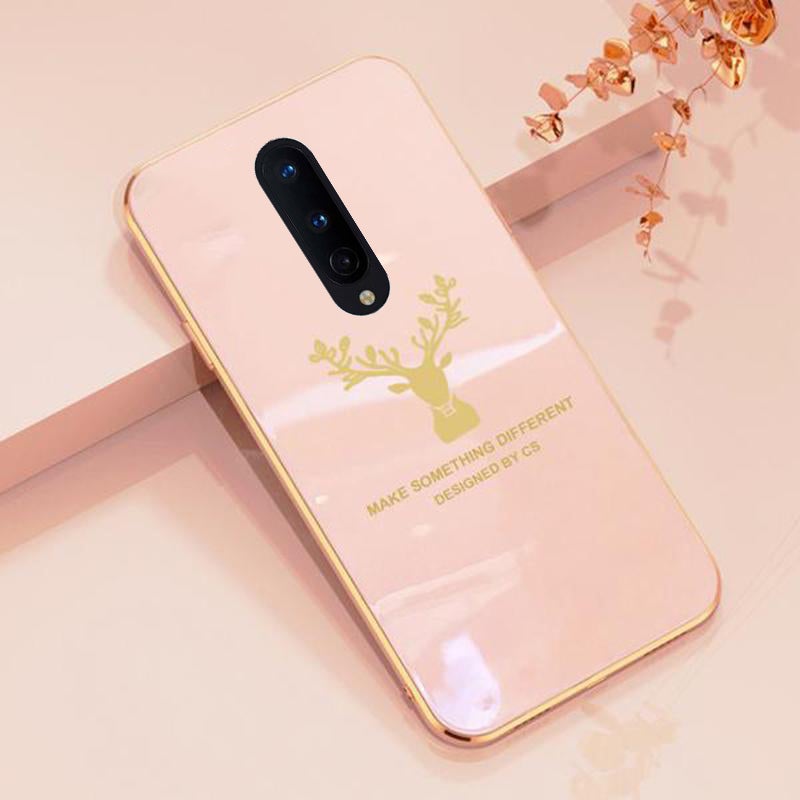 Gold Edge Design With logo Case For Oneplus 8