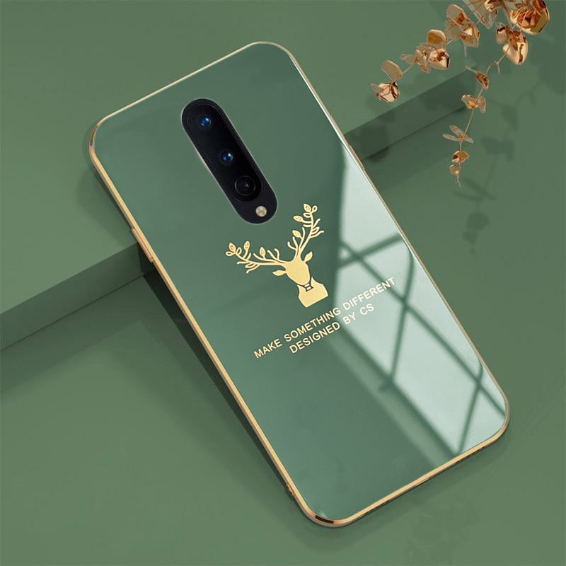 Gold Edge Design With logo Case For Oneplus 8