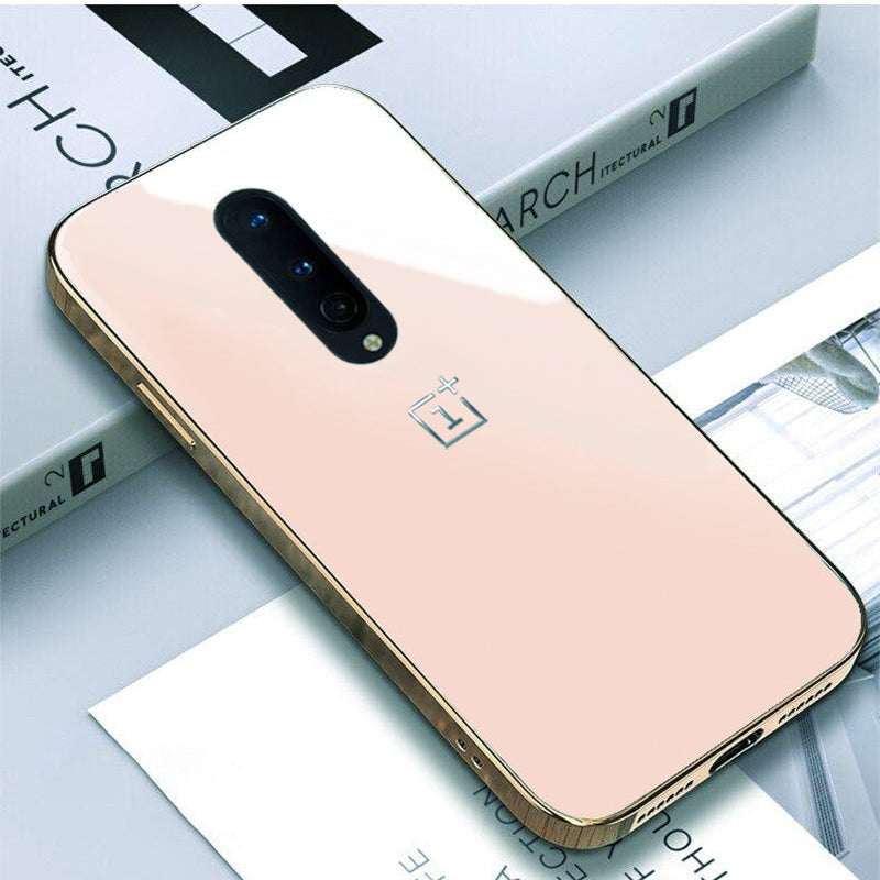 TPU Gold Edge Design With logo Case For Oneplus