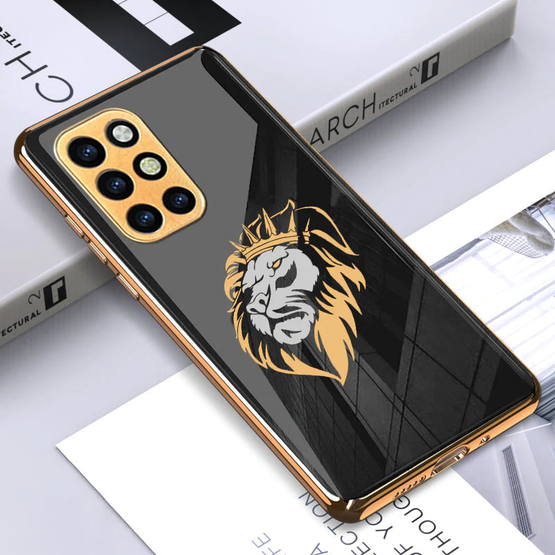 Gold Edge Design With logo Case For Oneplus