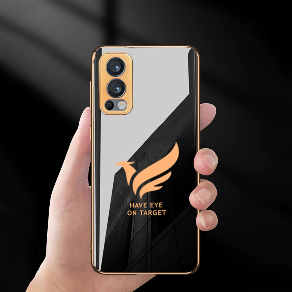 Gold Edge Design With logo Case For Oneplus Nord 2