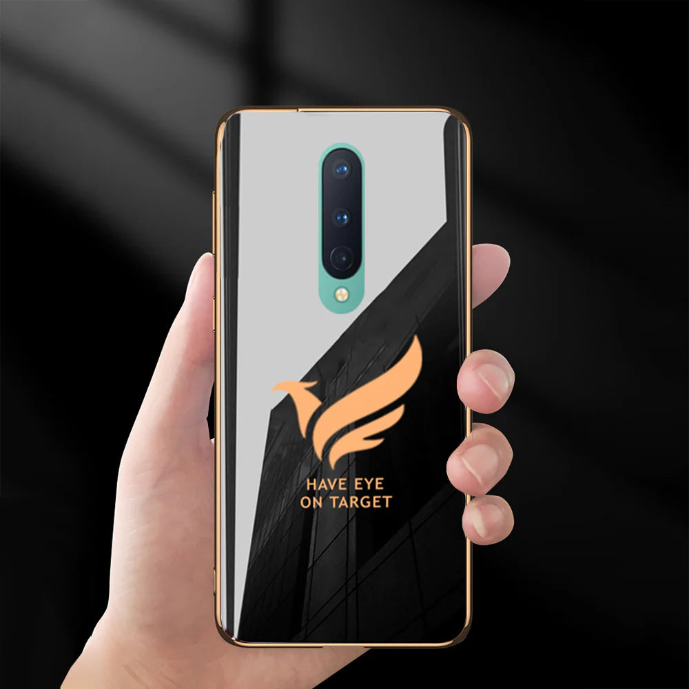 Gold Edge Design With logo Case For Oneplus 8