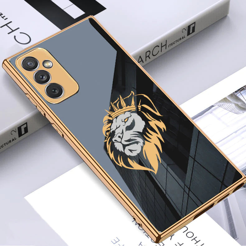 Gold Edge Design With logo Case For Samsung