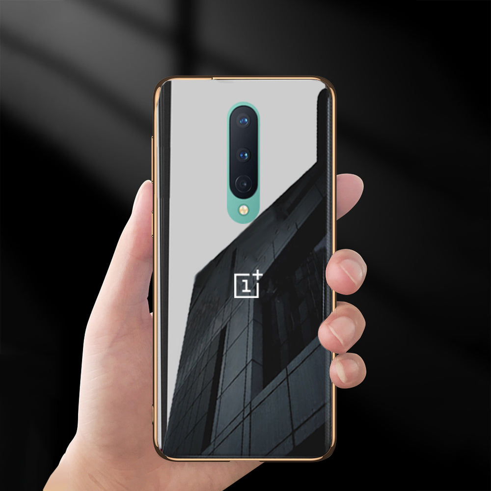 Gold Edge Design With logo Case For Oneplus 8