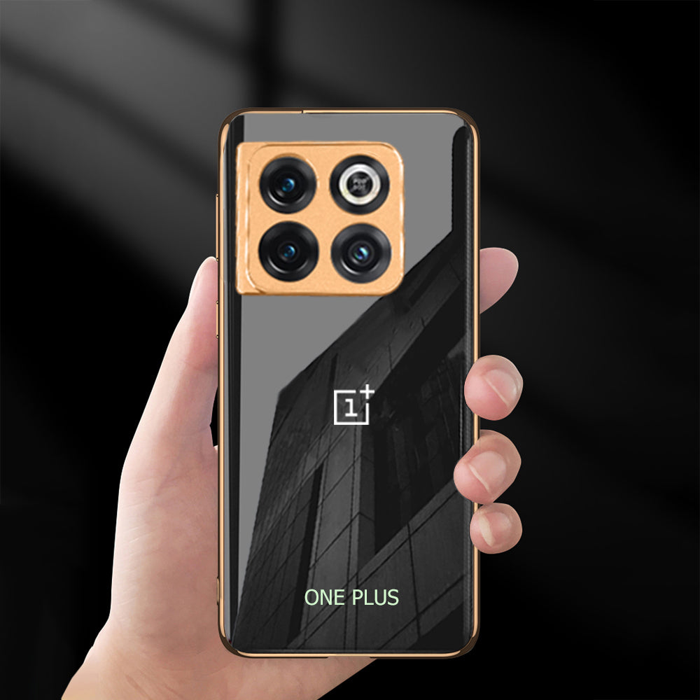 TPU Gold Edge Design With logo Case For Oneplus