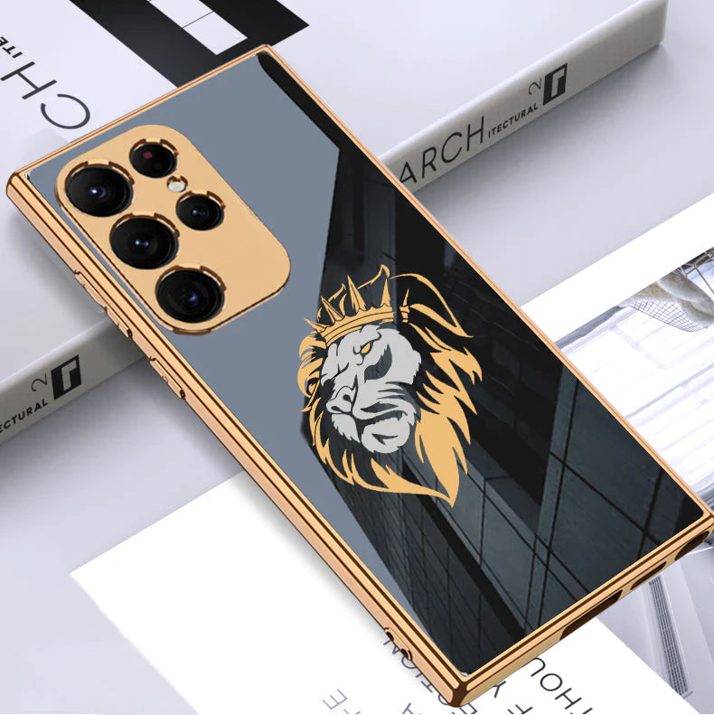 Gold Edge Design With logo Case For Samsung