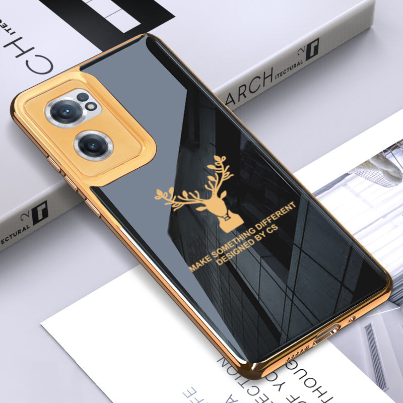 Gold Edge Design With logo Case For Oneplus Nord CE2