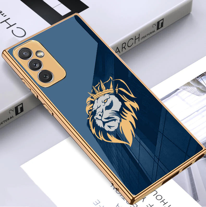 Gold Edge Design With logo Case For Samsung