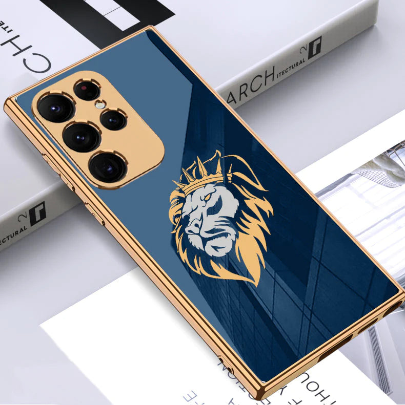 Gold Edge Design With logo Case For Samsung