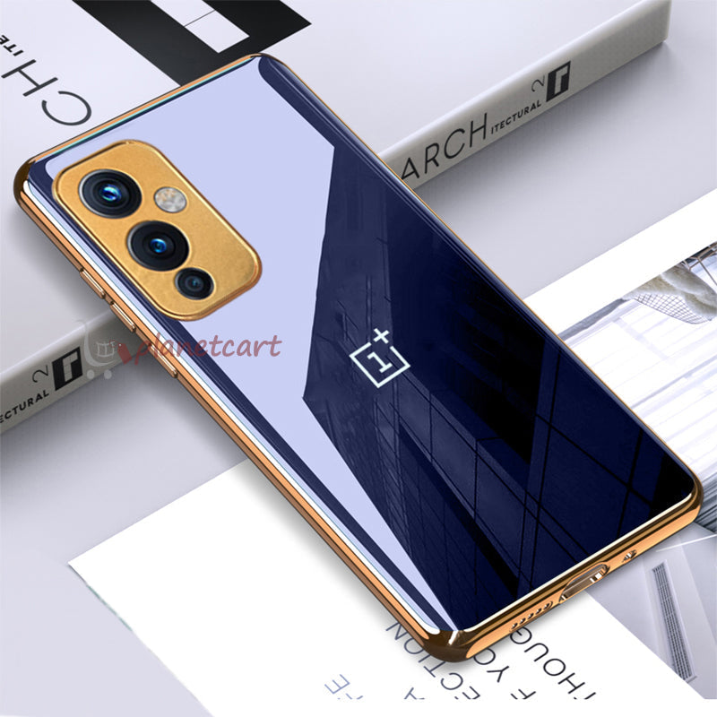 TPU Gold Edge Design With logo Case For Oneplus