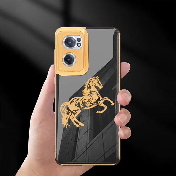 Gold Edge Design With logo Case For Oneplus Nord CE2