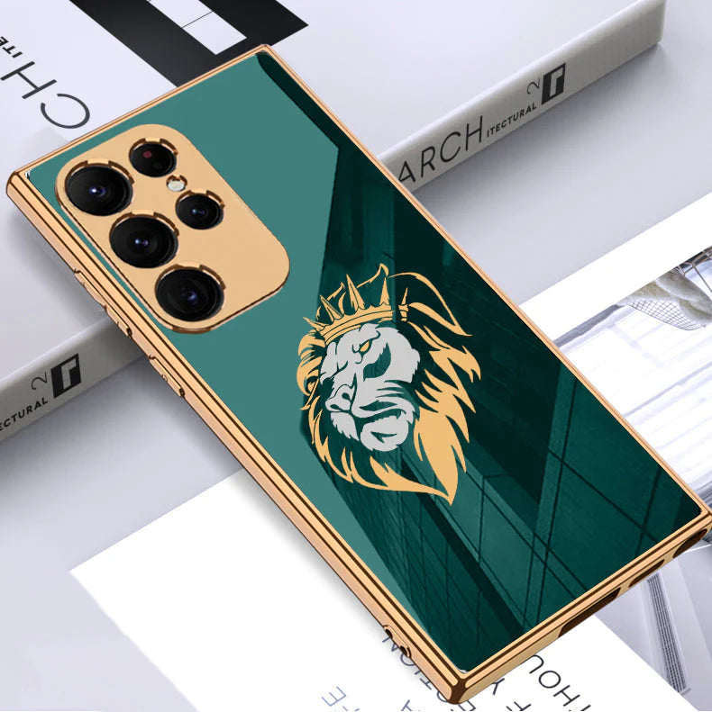 Gold Edge Design With logo Case For Samsung