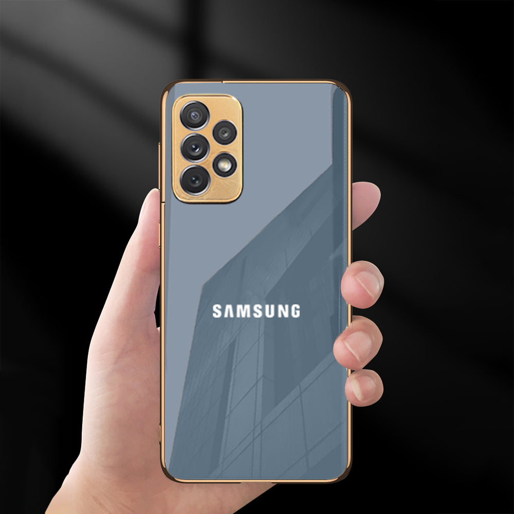 Gold Edge logo Case For Samsung A72