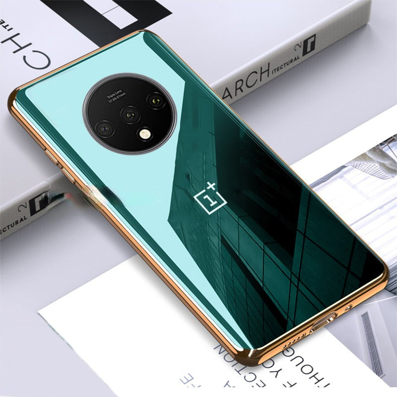 TPU Gold Edge Design With logo Case For Oneplus