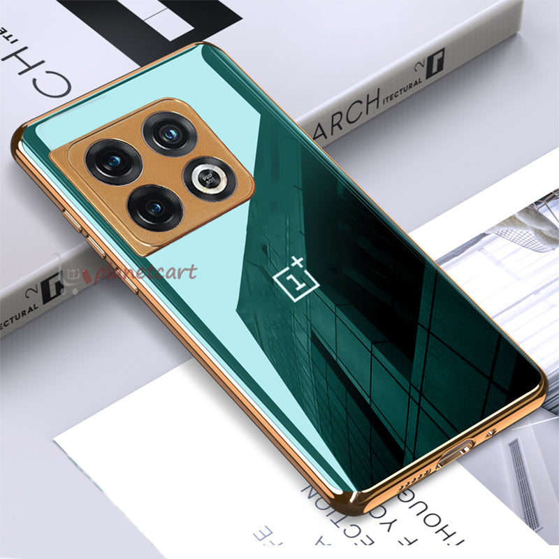 TPU Gold Edge Design With logo Case For Oneplus