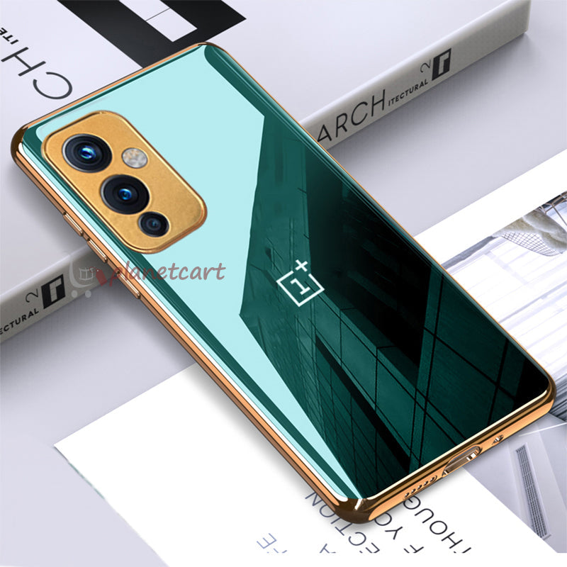 TPU Gold Edge Design With logo Case For Oneplus