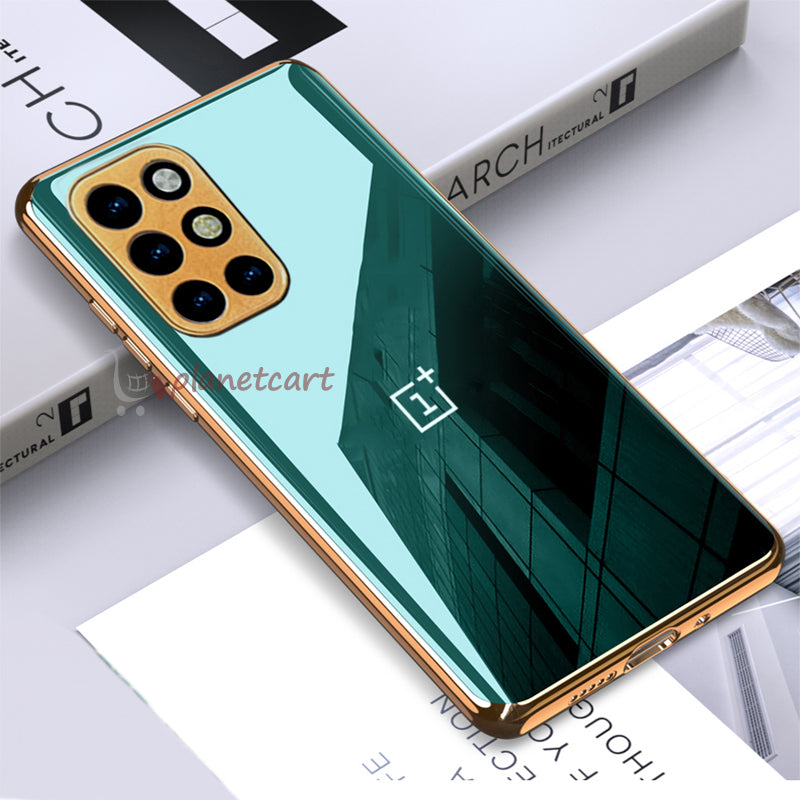 TPU Gold Edge Design With logo Case For Oneplus