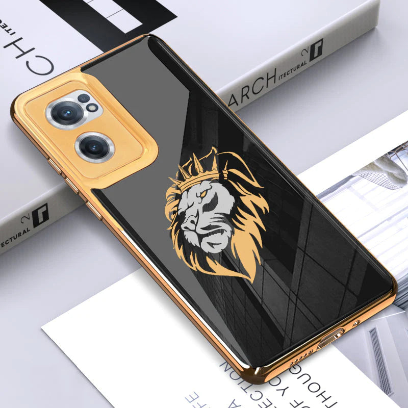 Gold Edge Design With logo Case For Oneplus