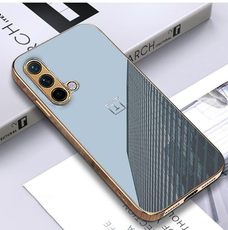 TPU Gold Edge Design With logo Case For Oneplus