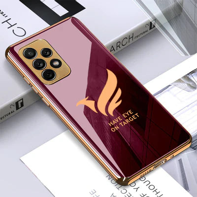 Gold Edge logo Case For Samsung A72