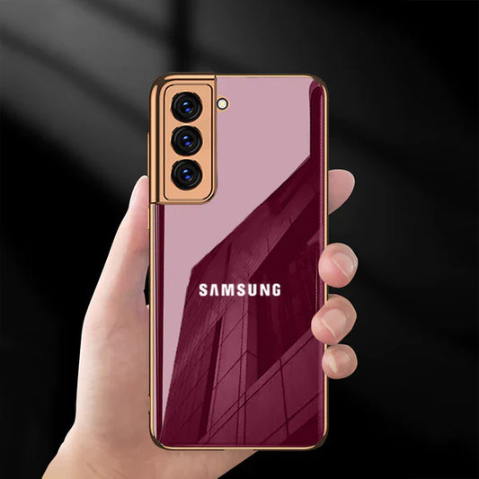 TPU Gold Edge Design With logo Case For Samsung 21fe