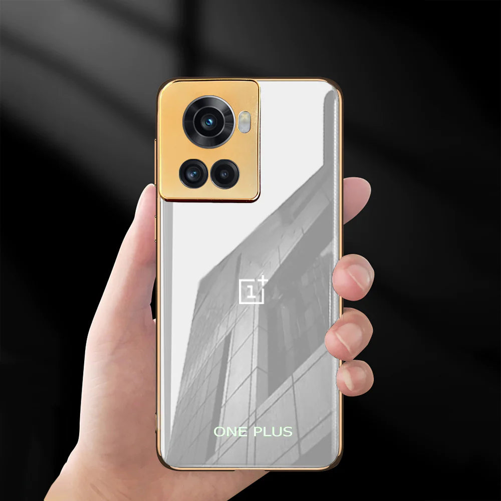 TPU Gold Edge Design With logo Case For Oneplus