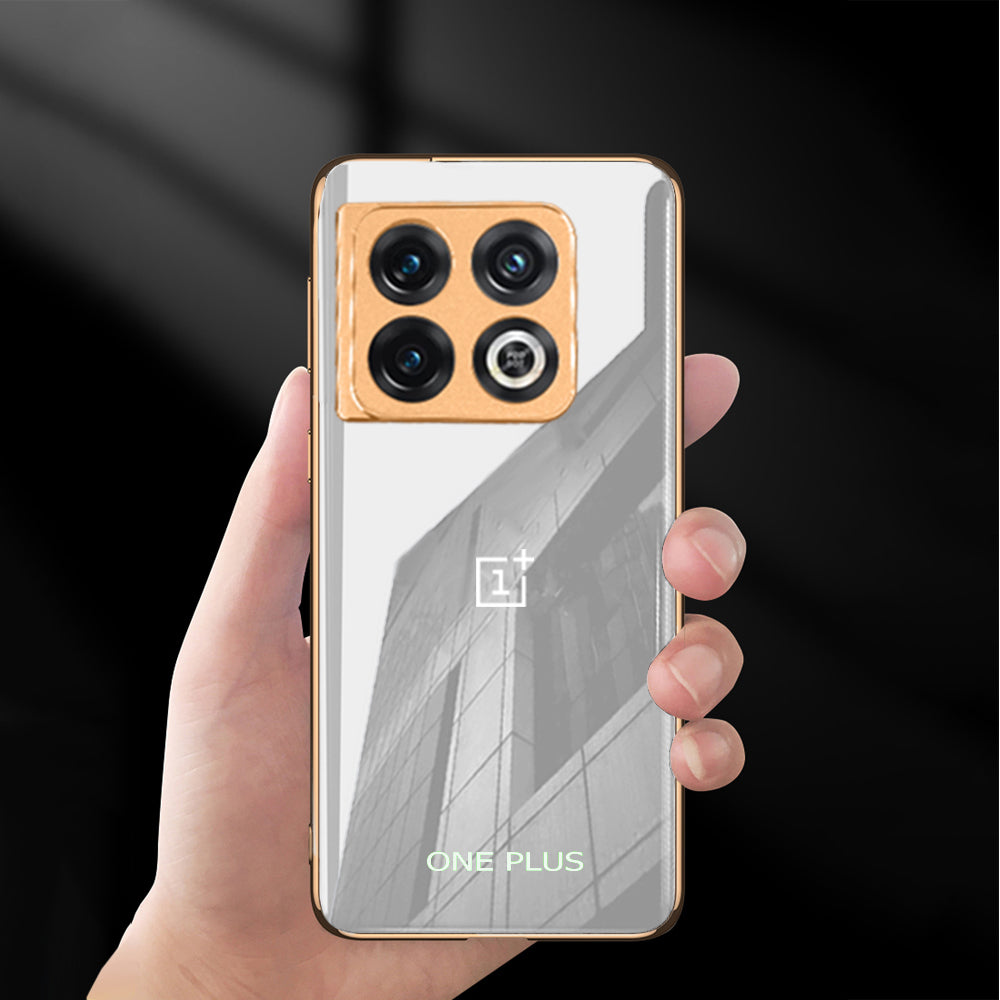 TPU Gold Edge Design With logo Case For Oneplus