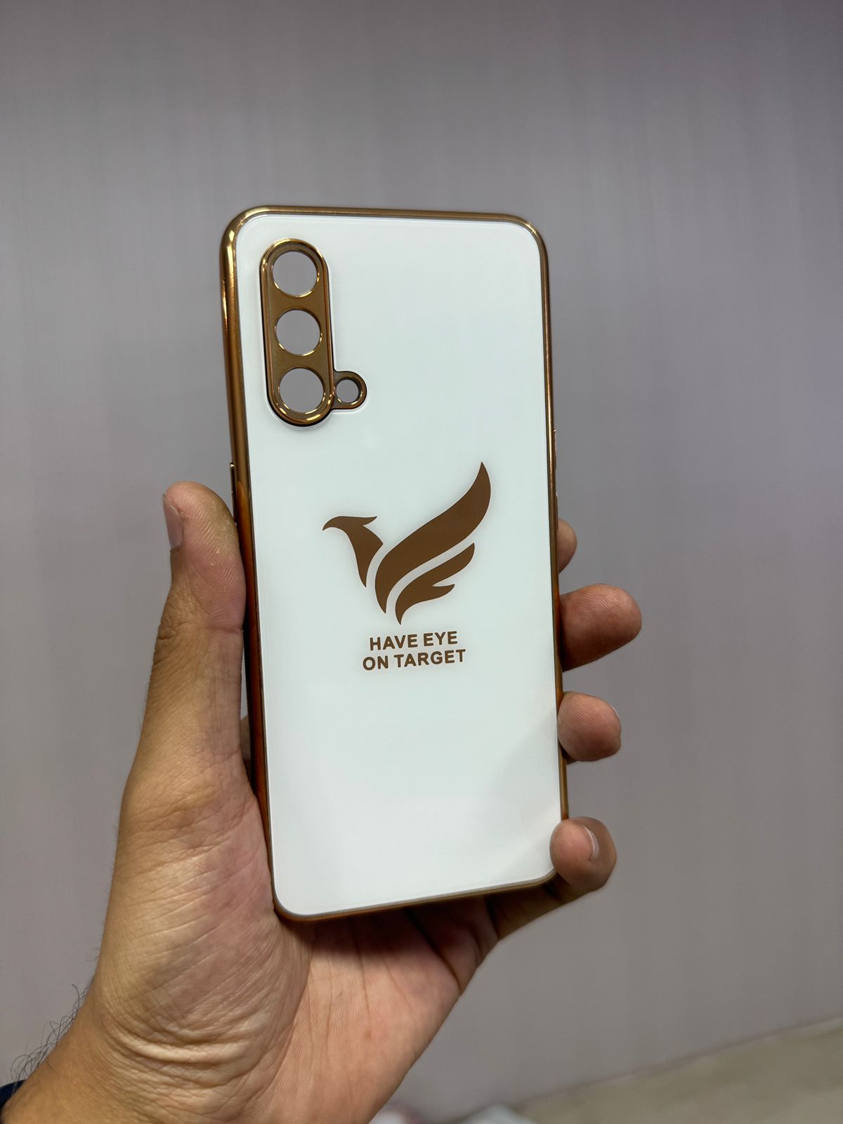 Gold Edge Design With logo Case For Oneplus Nord CE