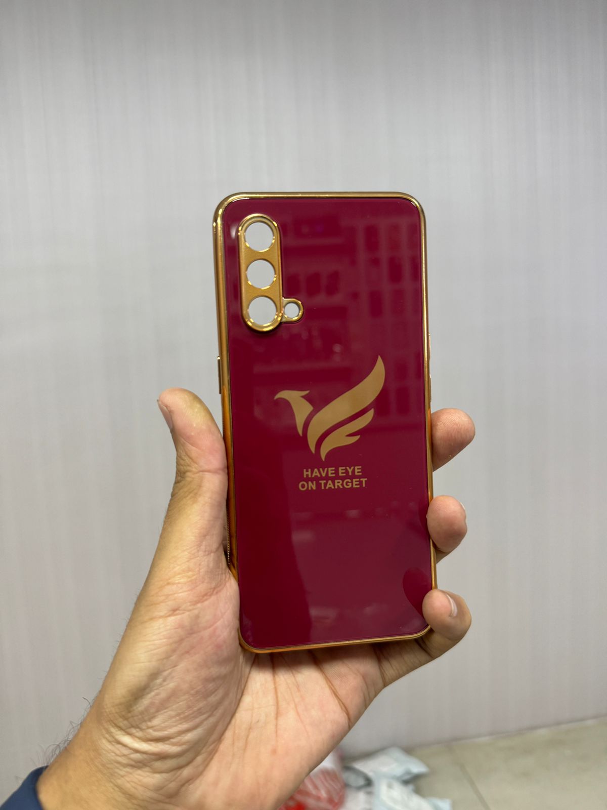 Gold Edge Design With logo Case For Oneplus Nord CE