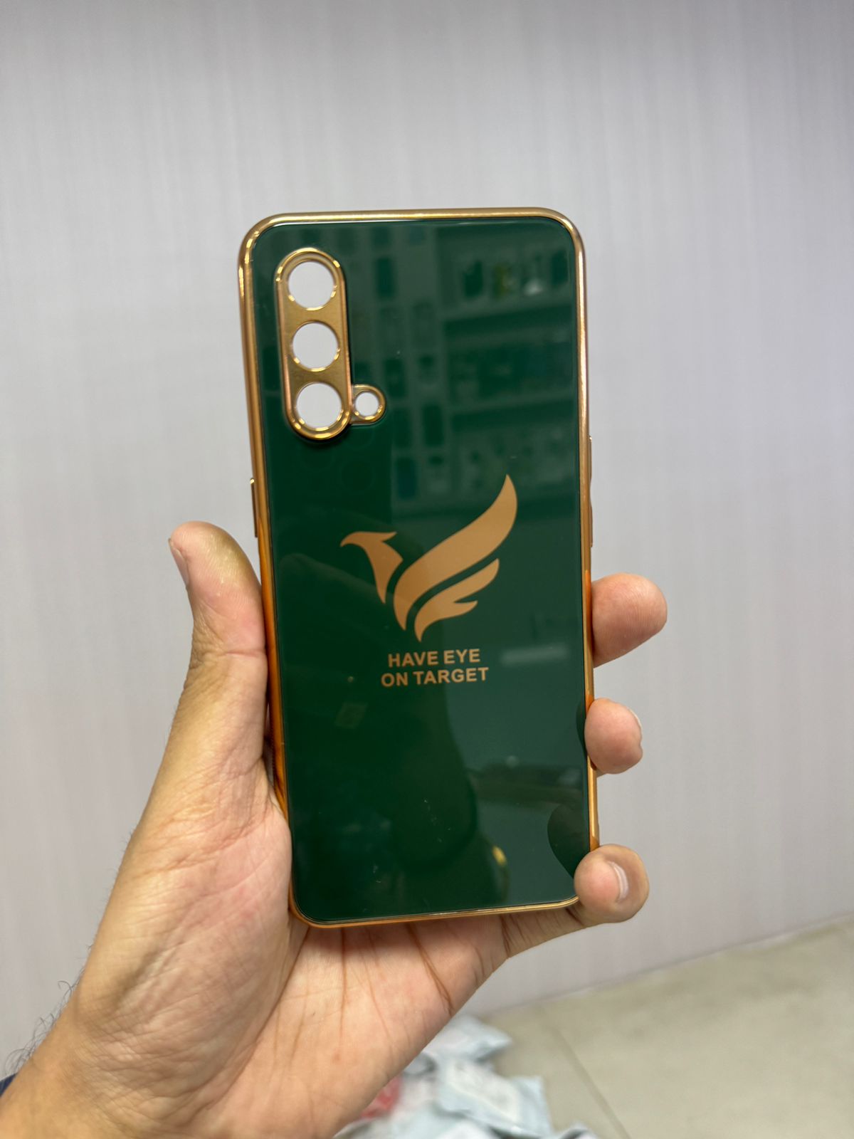 Gold Edge Design With logo Case For Oneplus Nord CE