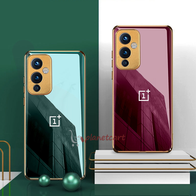 TPU Gold Edge Design With logo Case For Oneplus