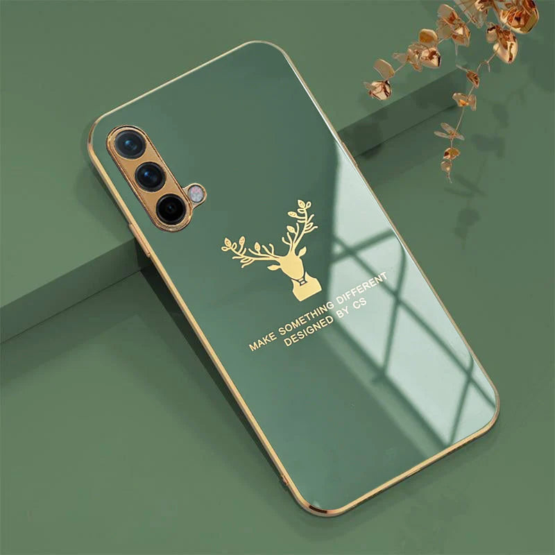 Gold Edge Design With logo Case For Oneplus Nord CE