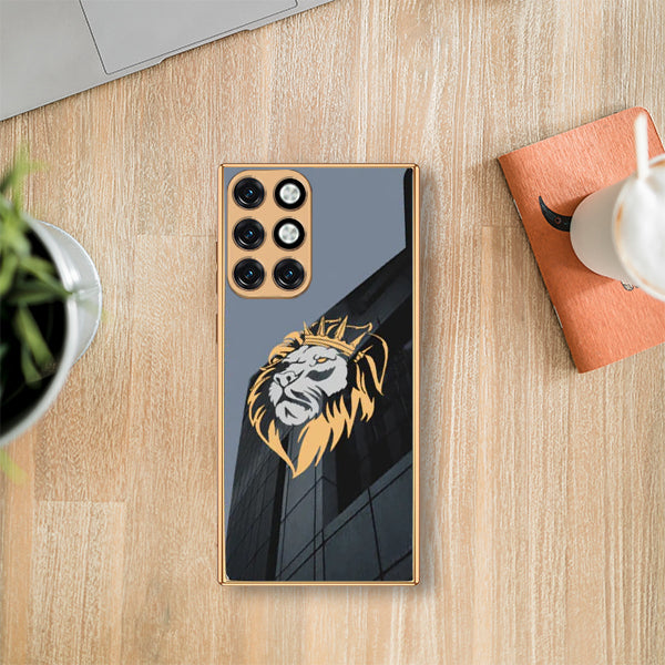 Gold Edge Design With logo Case For Samsung