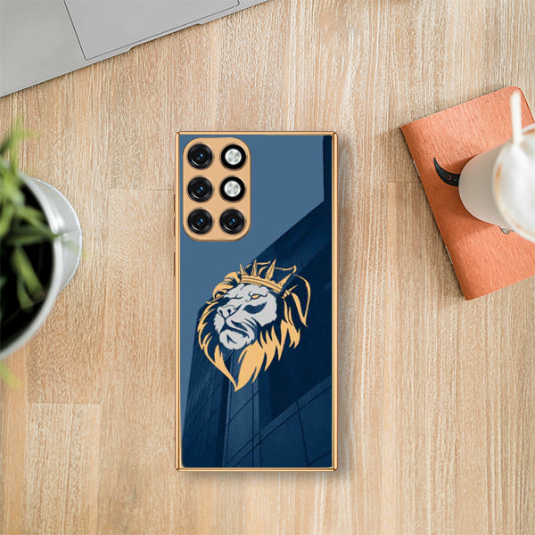 Gold Edge Design With logo Case For Samsung