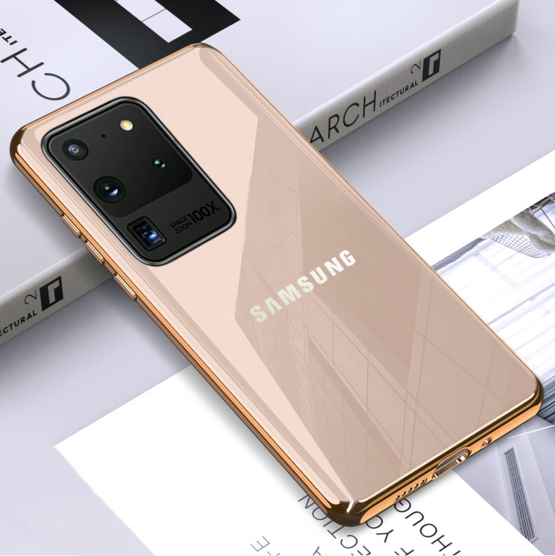 TPU Gold Edge Design With logo Case For Samsung 20,22