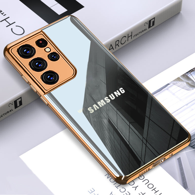 TPU Gold Edge Design With logo Case For Samsung 20,22