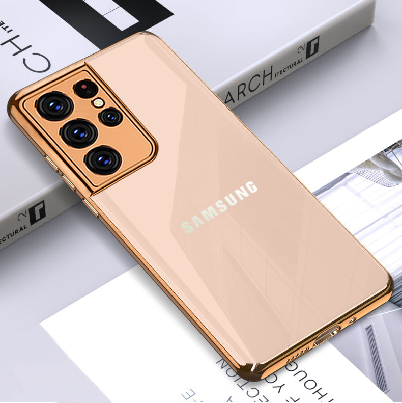 TPU Gold Edge Design With logo Case For Samsung 20,22