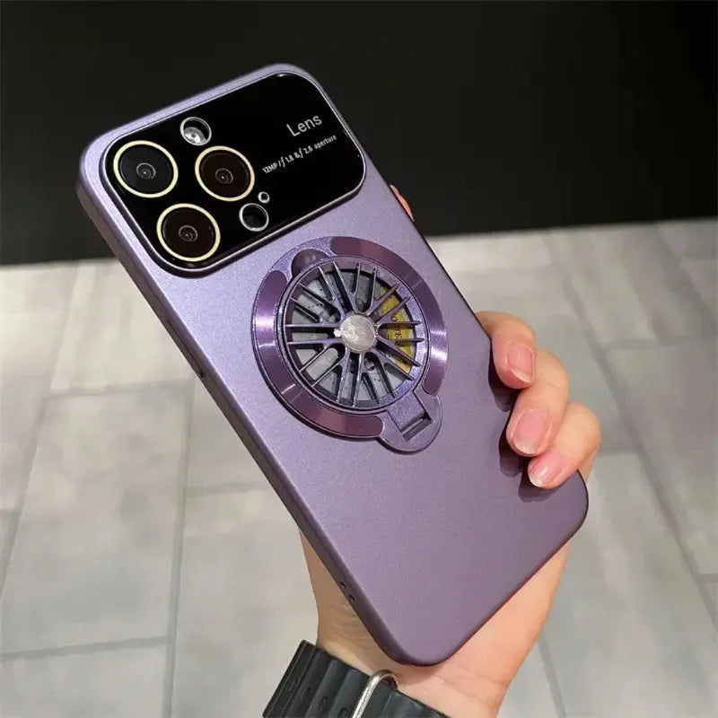 Rotating Magnetic Gyroscope Holder Phone Case For iPhone