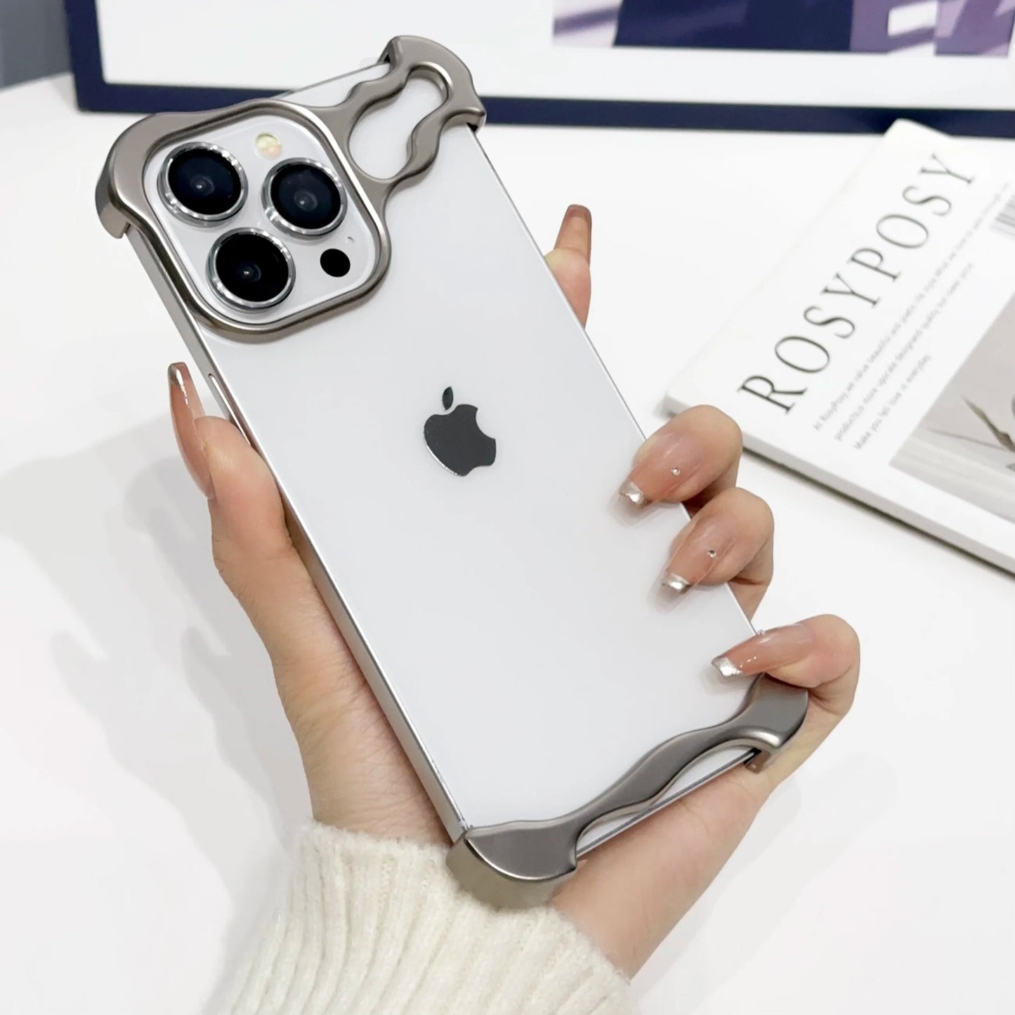 Metal Corner Pad Phone Case with Lens Film